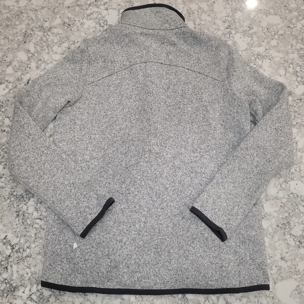Lululemon Fleece Full Zip Sweater Grey Black Sz 8 Athleisure Sporty Cozy - Picture 3 of 12